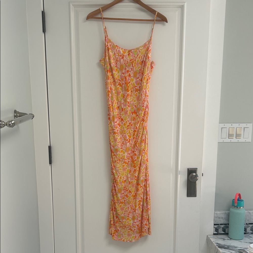 Rhythm Orange and Pink Floral Maxi Dress